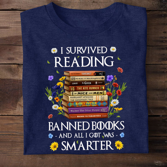 I Survived Reading Banned Books - Personalized 2D Unisex T-shirt