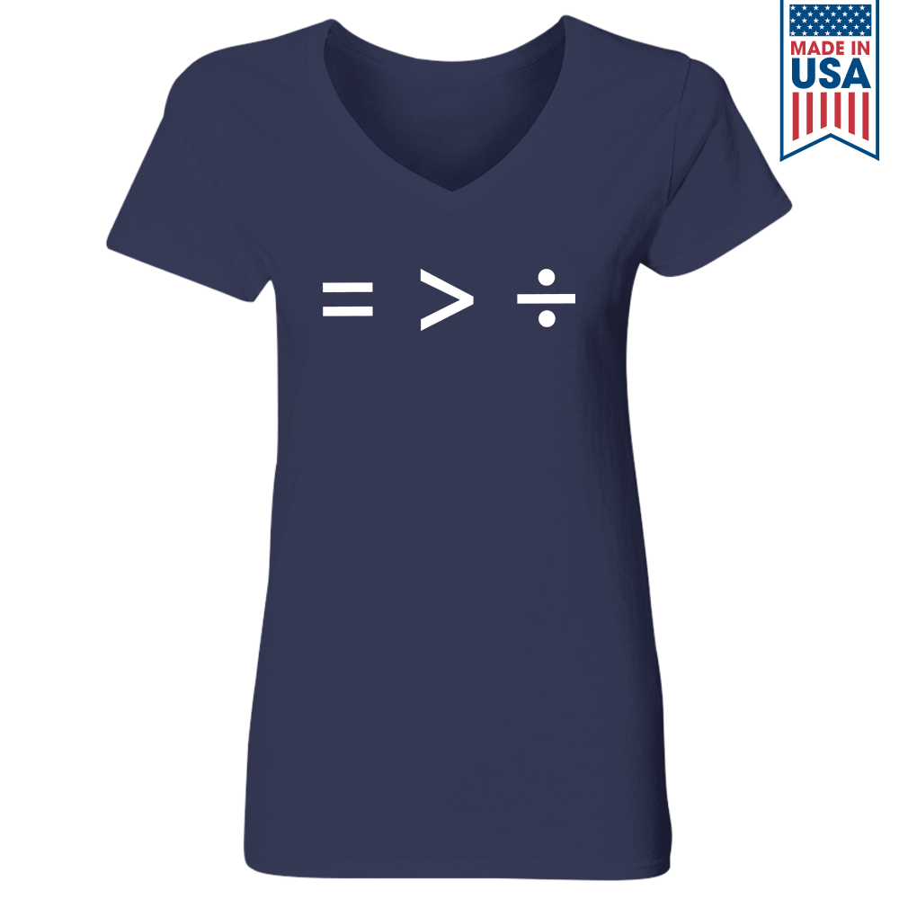 Equality Is Greater Than Division Book Lovers Gift Women's V-neck T-shirt TSVB372