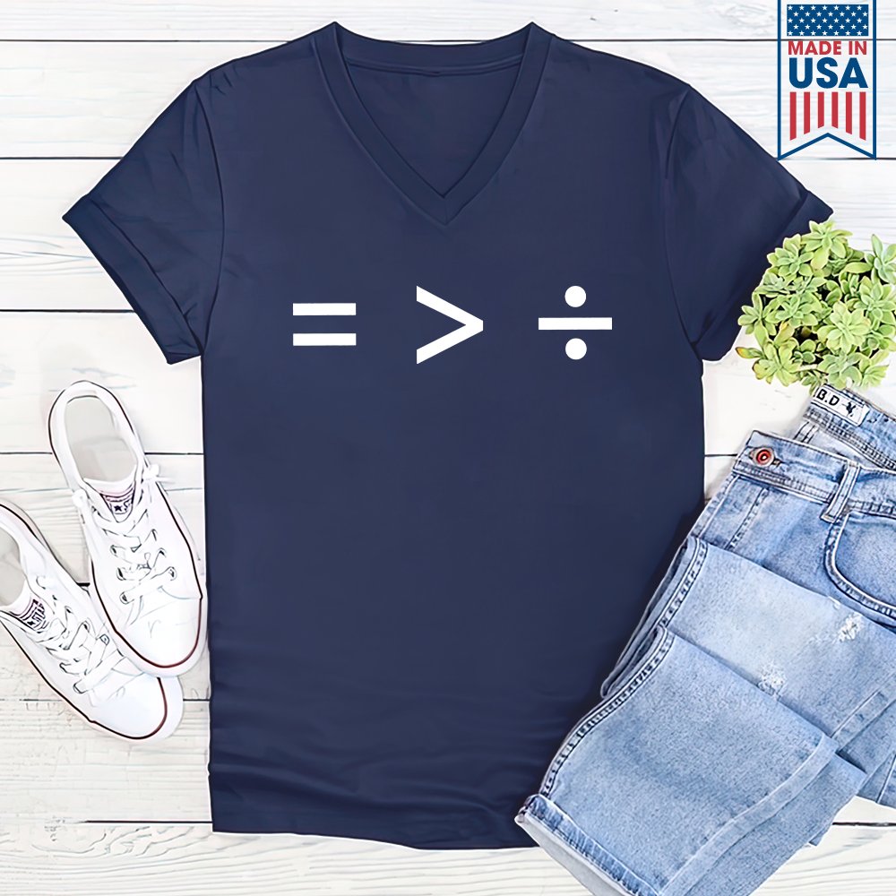Equality Is Greater Than Division Book Lovers Gift Women's V-neck T-shirt TSVB372