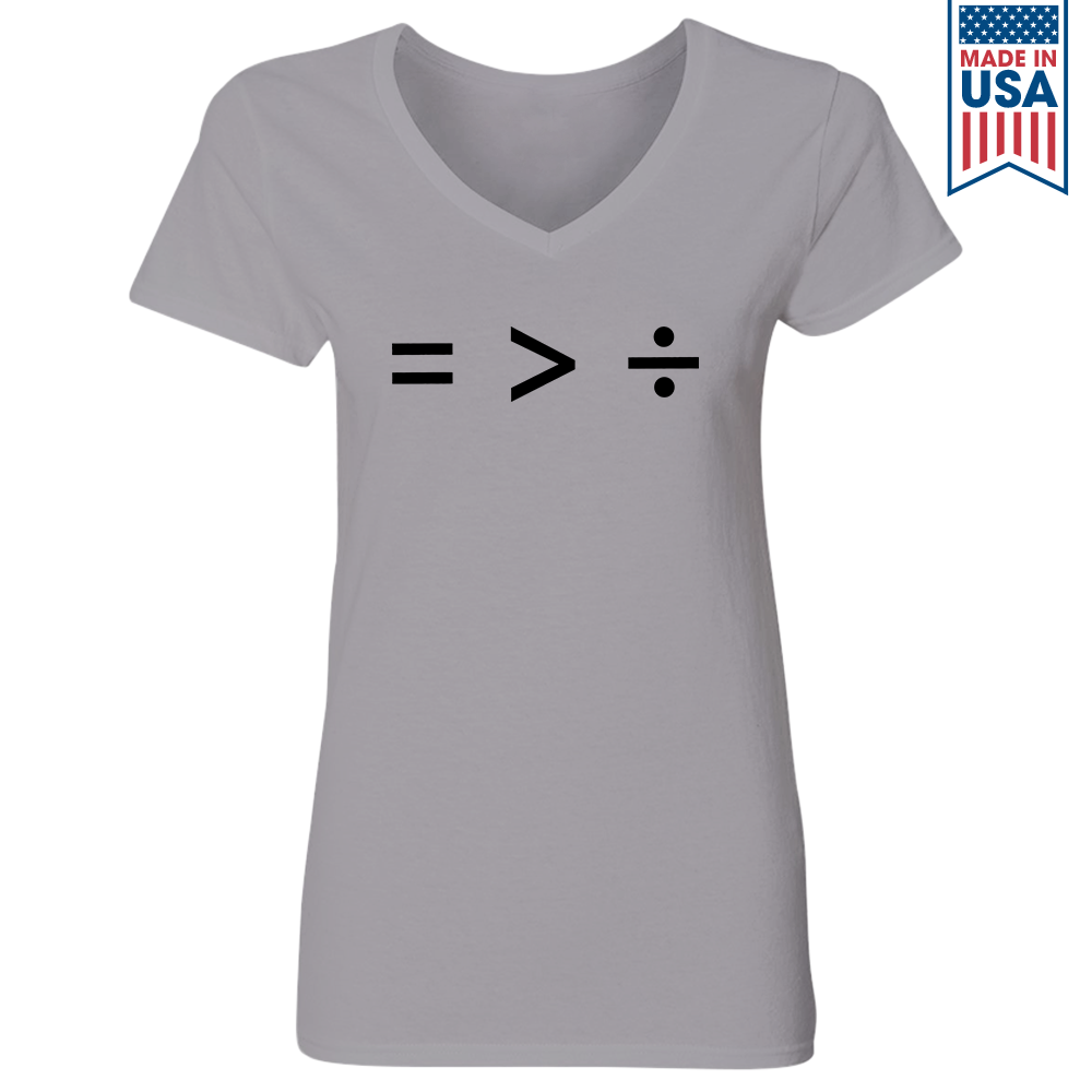 Equality Is Greater Than Division Book Lovers Gift Women's V-neck T-shirt TSVW371