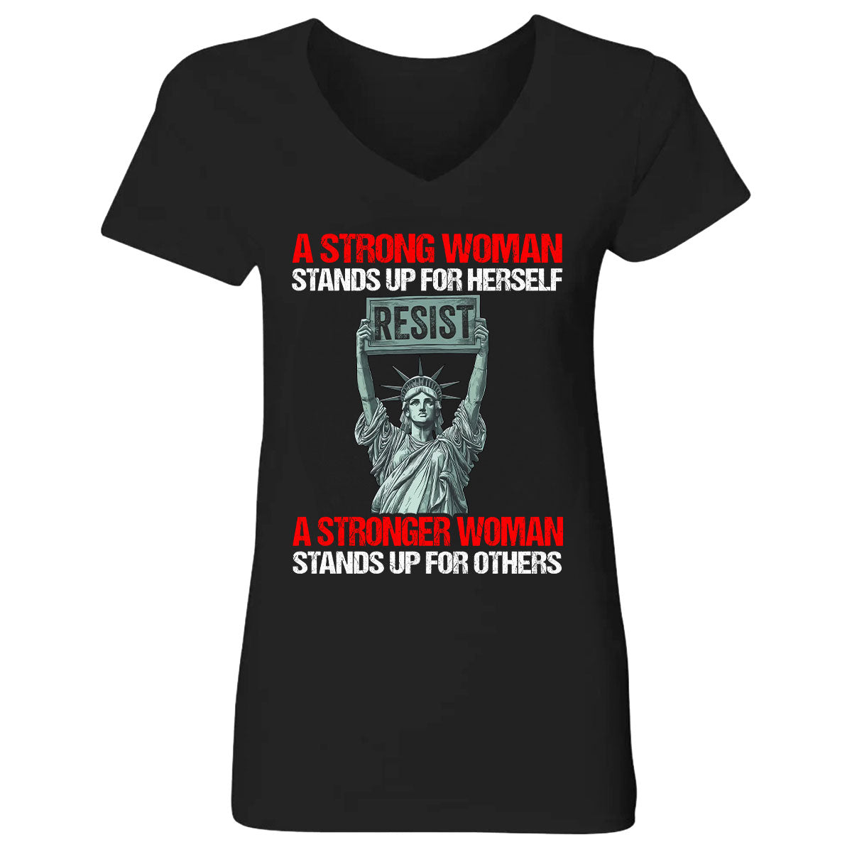 A Strong Woman - Personalized Women's V-neck T-shirt