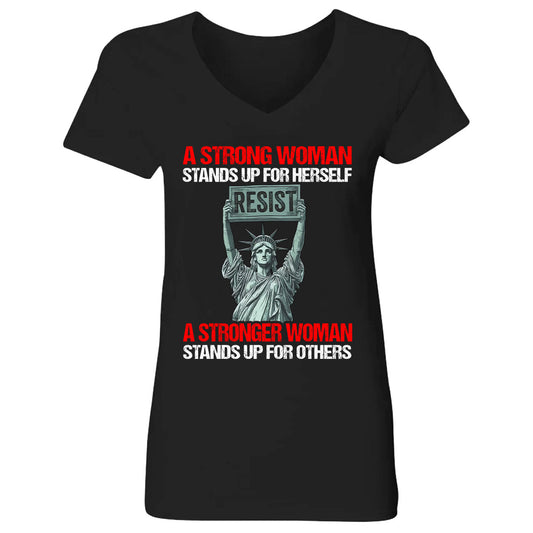 A Strong Woman -  Personalized Women's V-neck T-shirt