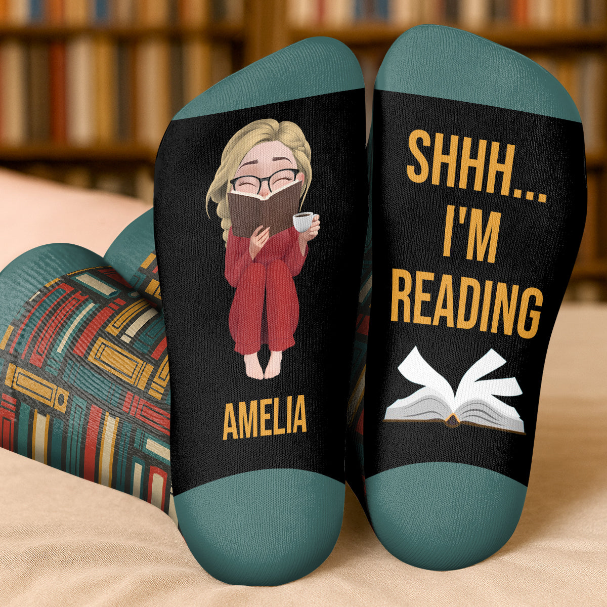 SHHH I'm Reading - Personalized Custom Socks