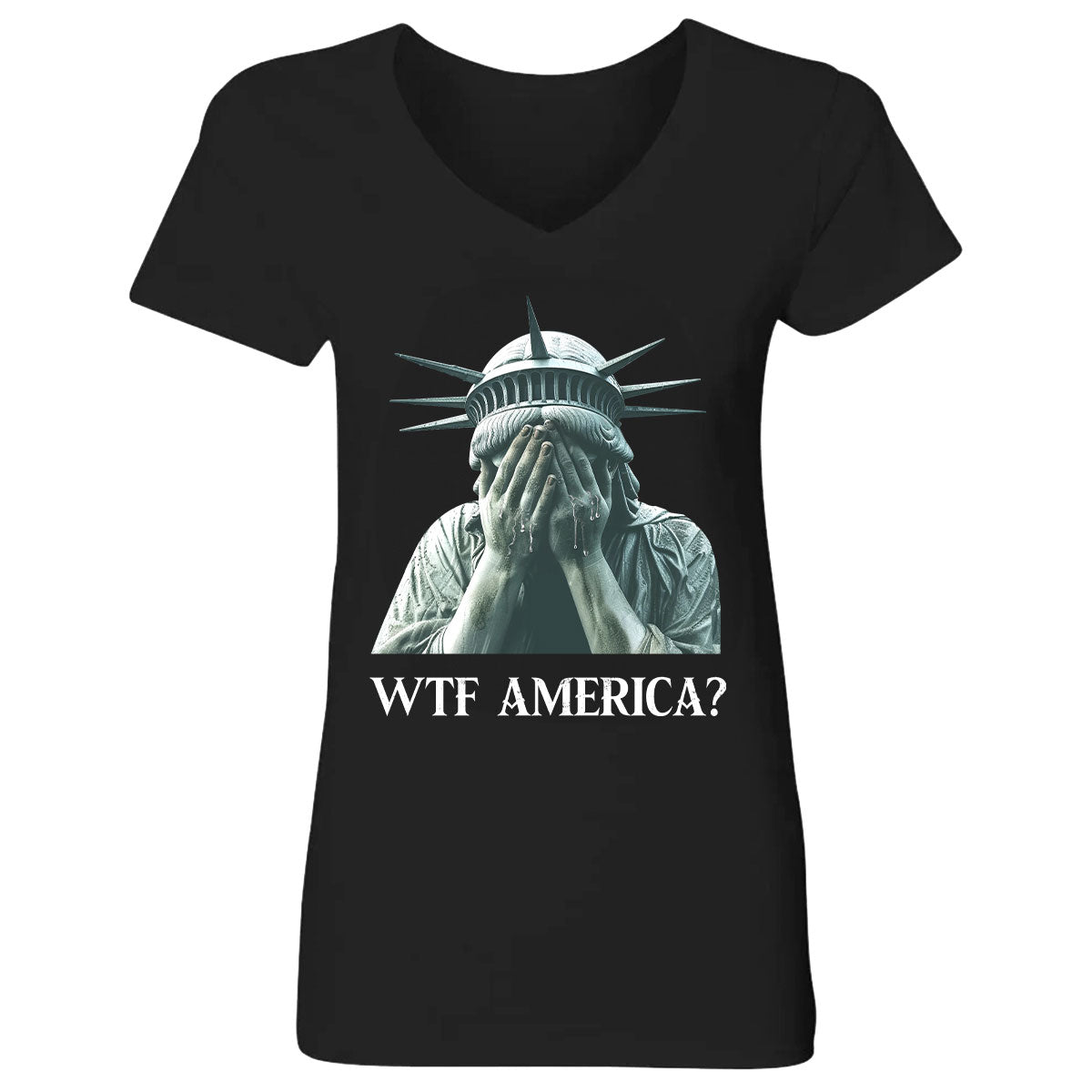 WTF America? - Personalized Women's V-neck T-shirt