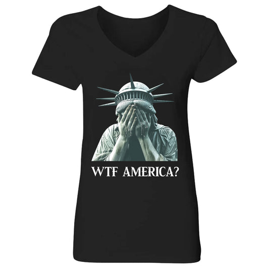 WTF America? -  Personalized Women's V-neck T-shirt