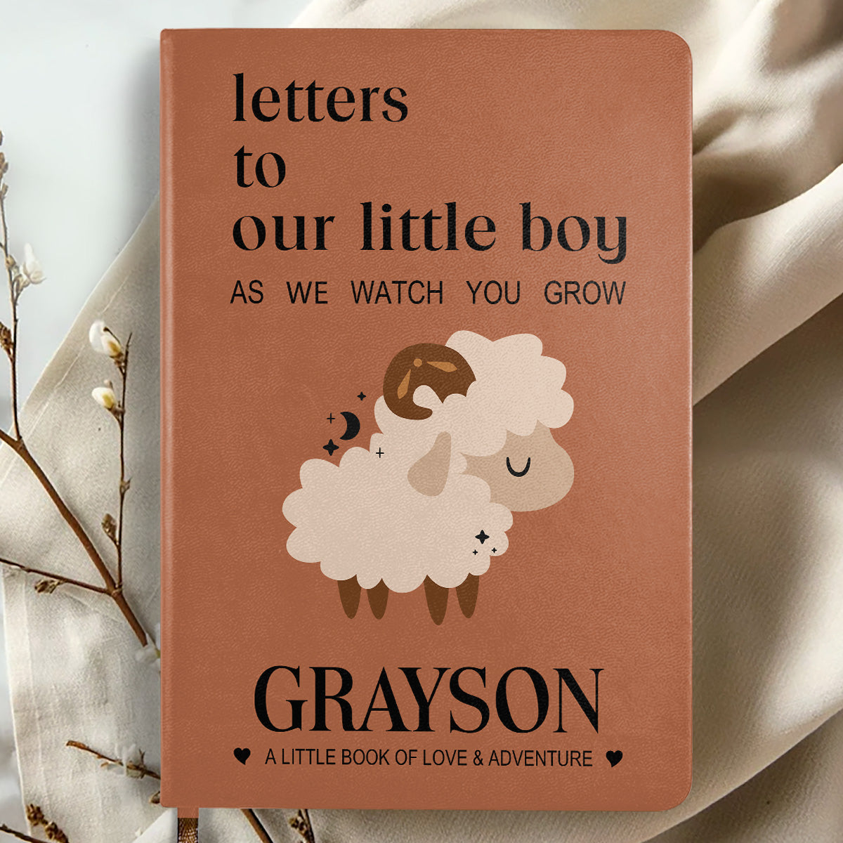 Letters To My Little Boy - Personalized Leather Cover Notebook