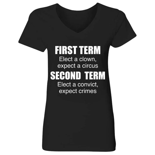 First Term Second Term - Personalized Women's V-neck T-shirt