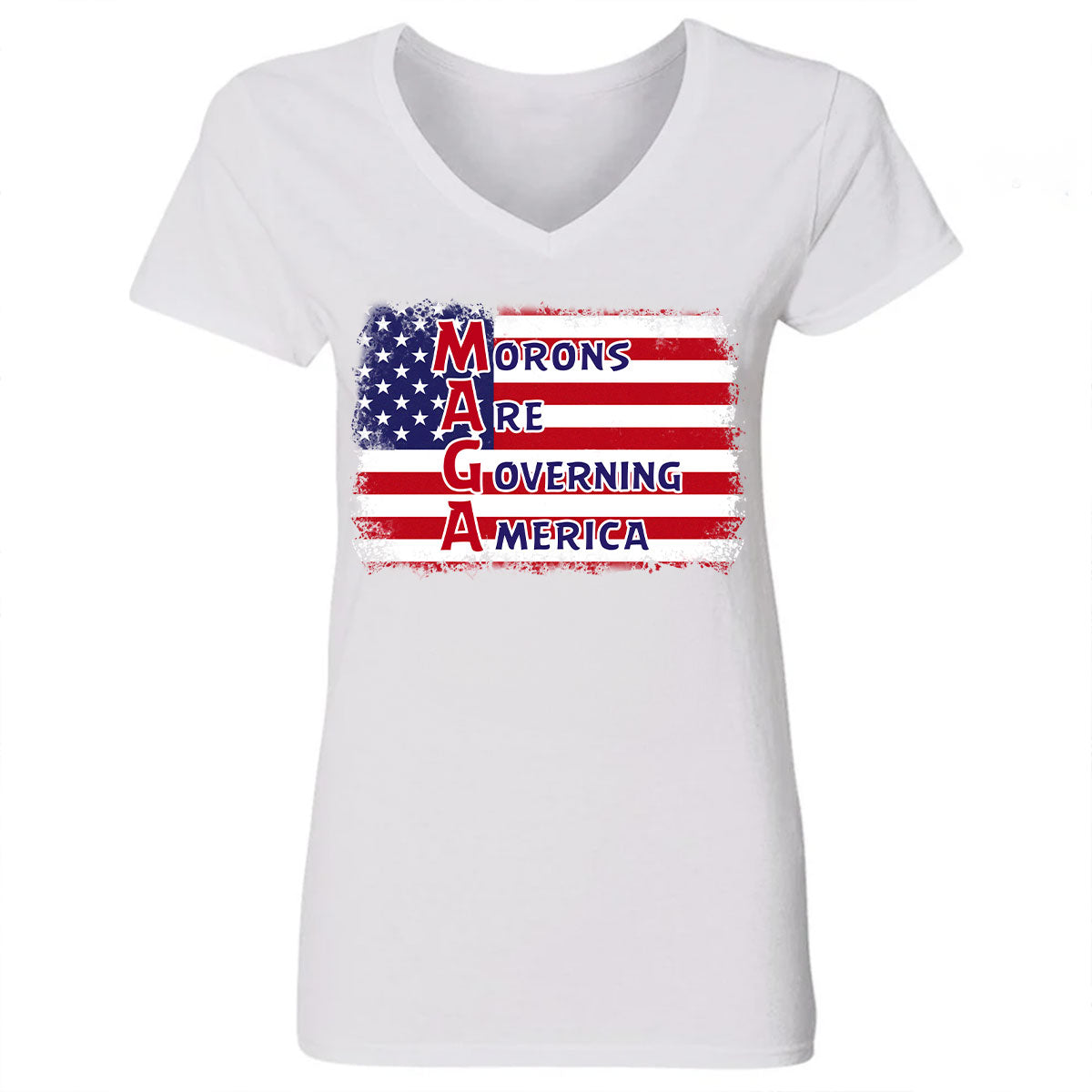 Morons Are Governing America - Personalized Women's V-neck T-shirt