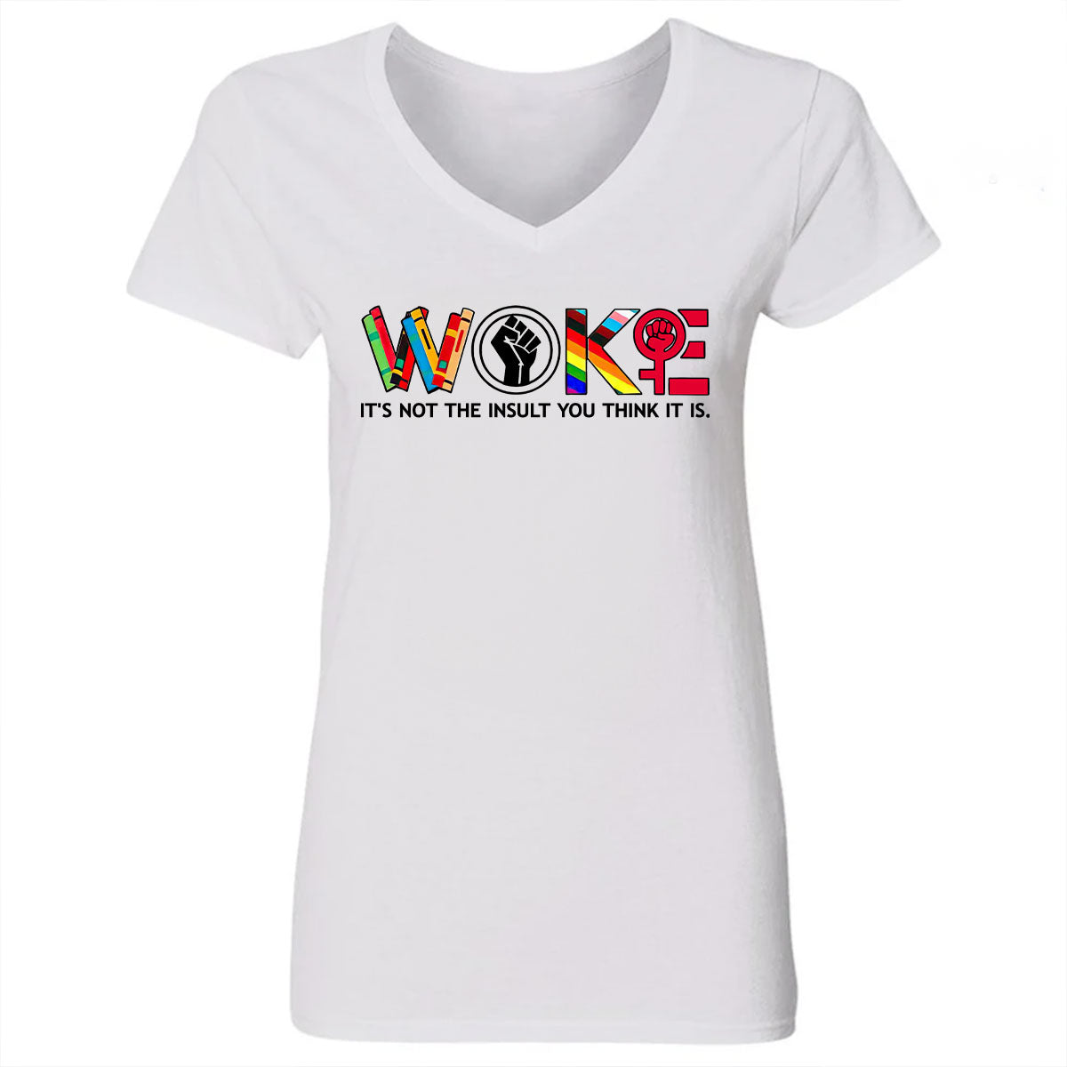 Woke - Personalized Women's V-neck T-shirt