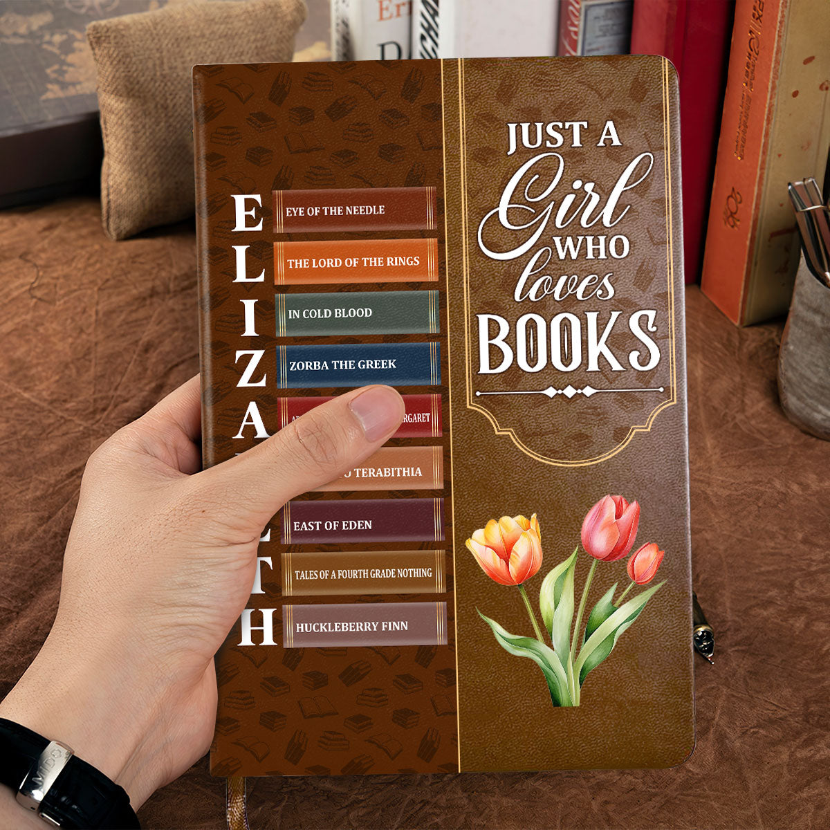 Just A Girl Who Loves Book - Personalized Leather Cover Notebook