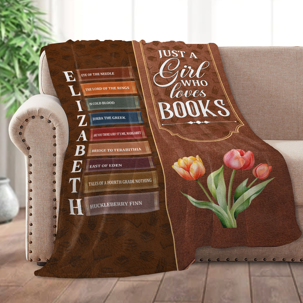 Just A Girl Who Loves Book - Personalized Fleece Blanket