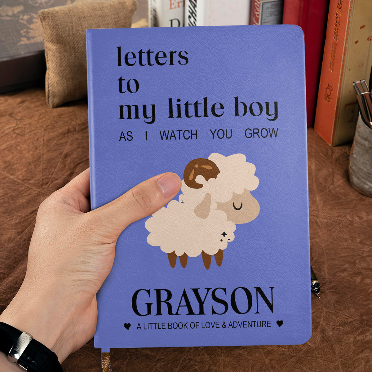 Letters To My Little Boy - Personalized Leather Cover Notebook
