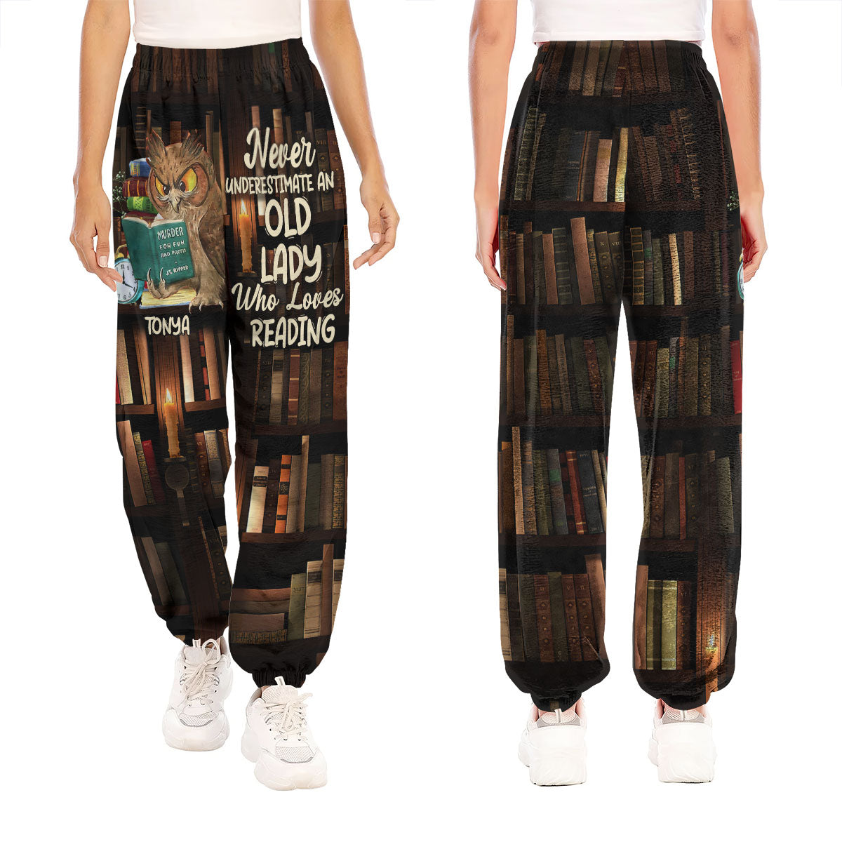 Never Underestimate An Old Lady Who Loves Reading - Personalized Sweatpants