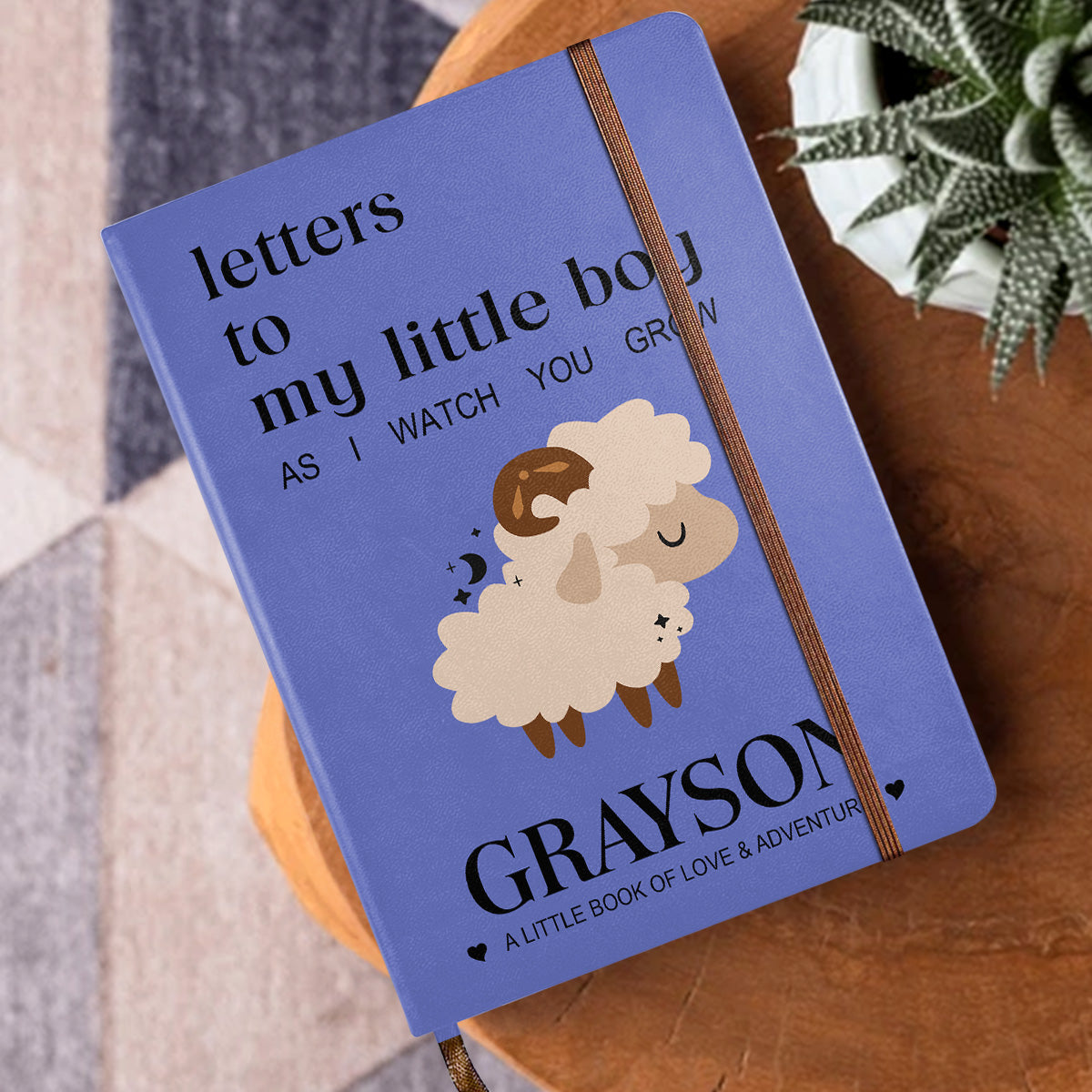 Letters To My Little Boy - Personalized Leather Cover Notebook