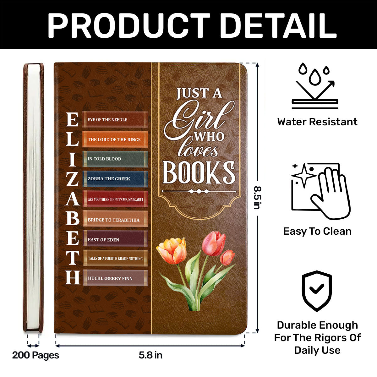 Just A Girl Who Loves Book - Personalized Leather Cover Notebook