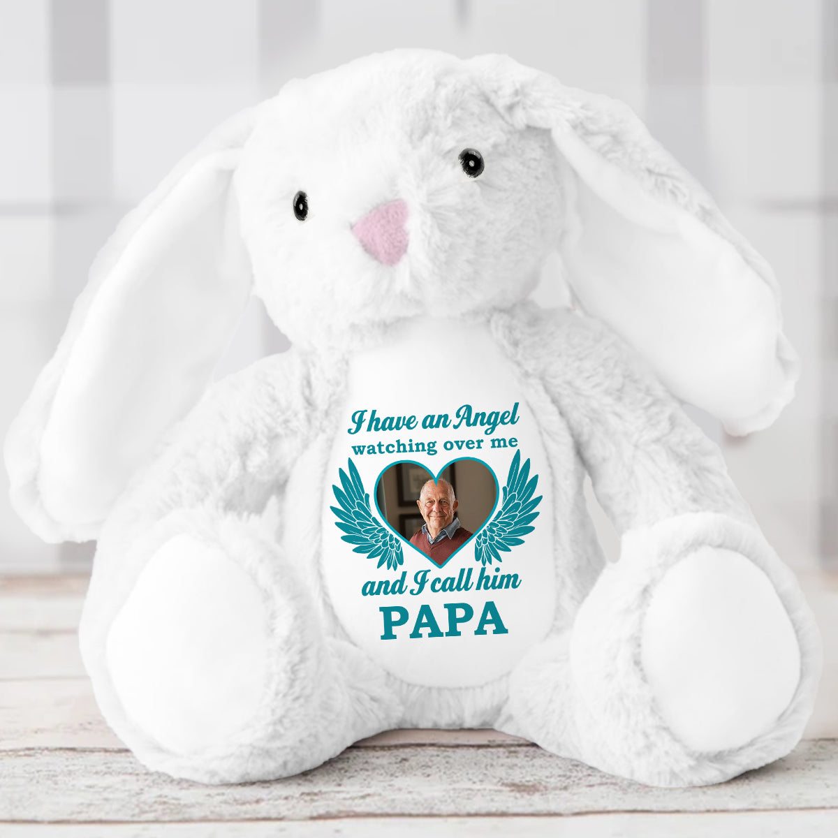 I Have An Angel Watching Over Me - Personalized Stuffed Bunny