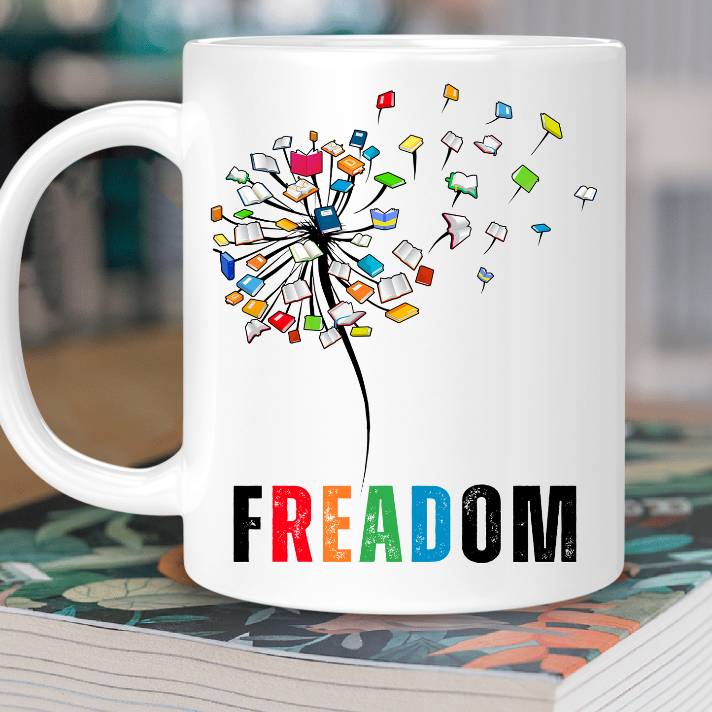 Dandelion Freadom Book Lover Gift MUGW169