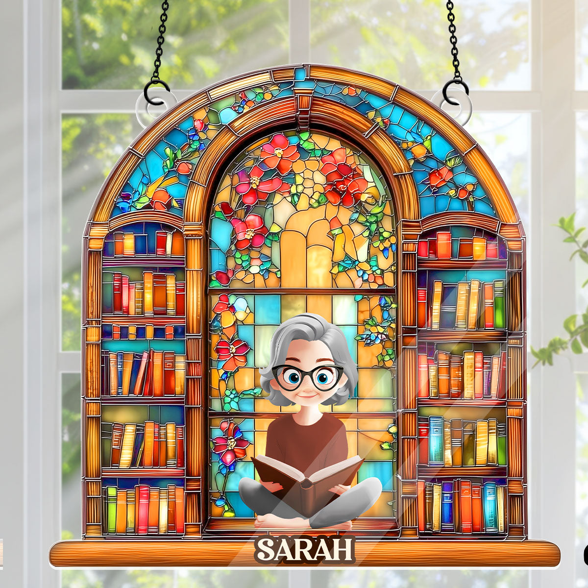 Book Lovers Dream Library - Personalized Acrylic Suncatcher