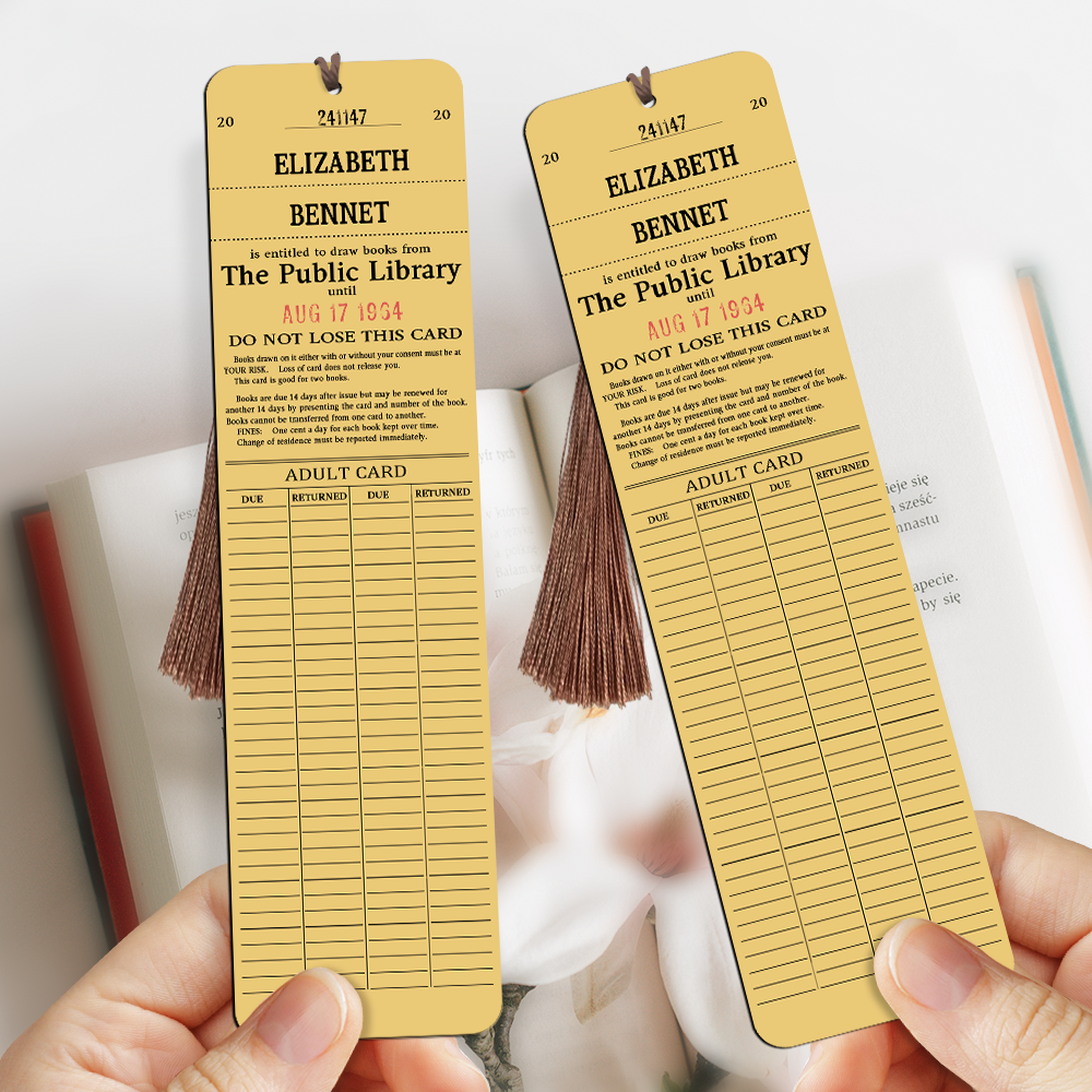 Custom Library Card - Personalized Wooden Bookmarks