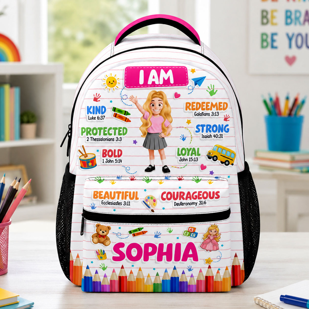 31 kids backpack Kid Affirmations Back To School Gift For Color:Patti Daiwa 26 Certate HD Planted * Convenient top loop