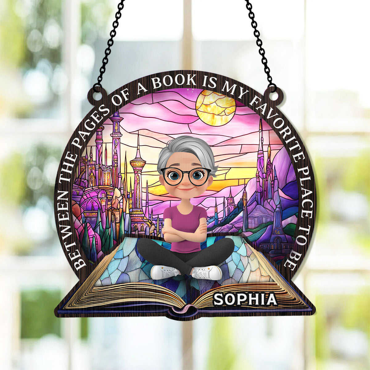 Between The Pages - Personalized Window Hanging Suncatcher