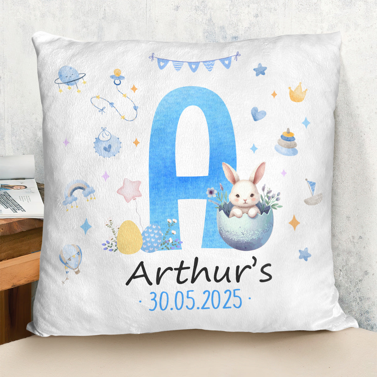 Newborn First Easter - Personalized Crystal Velvet Pillow