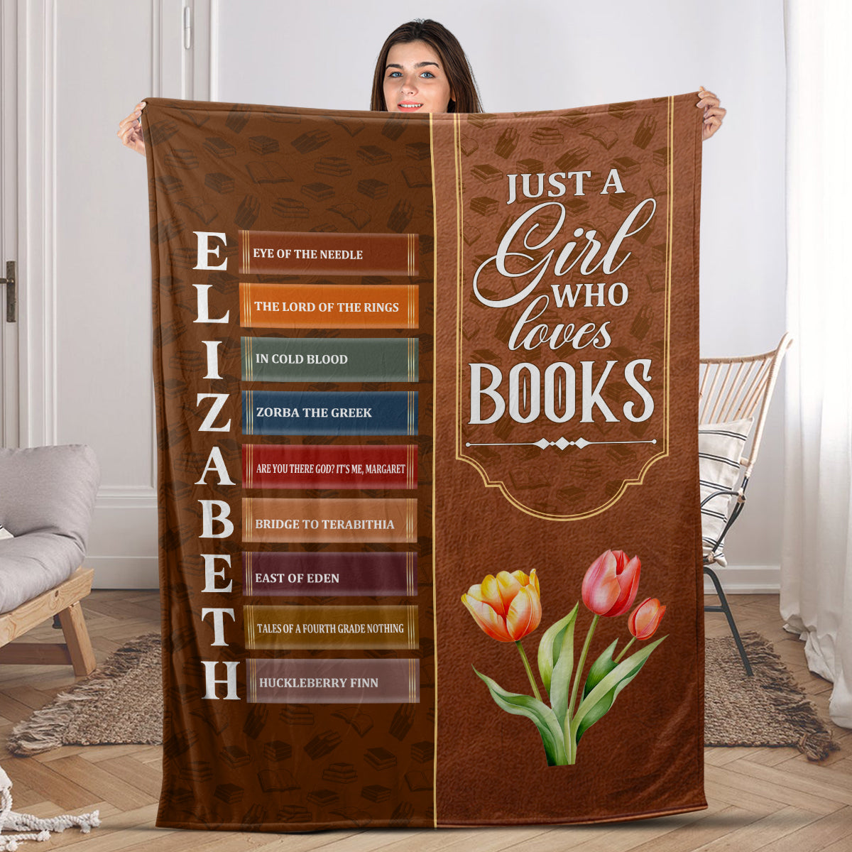 Just A Girl Who Loves Book - Personalized Fleece Blanket