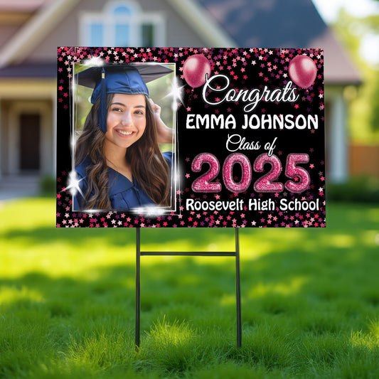 Congrats 2025 Senior - Personalized Yard Sign