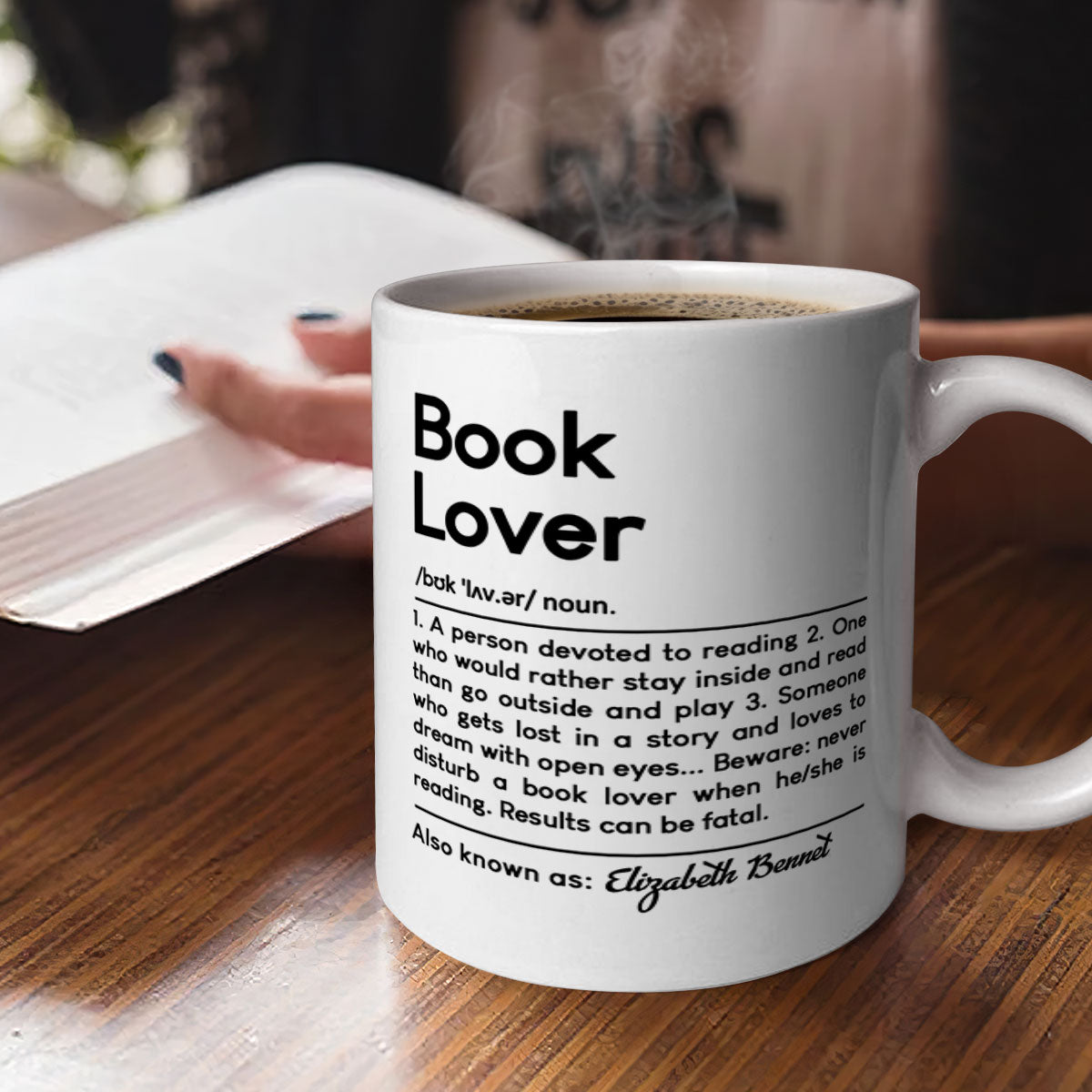 Book Lover Definition - Personalized Ceramic Coffee Mug