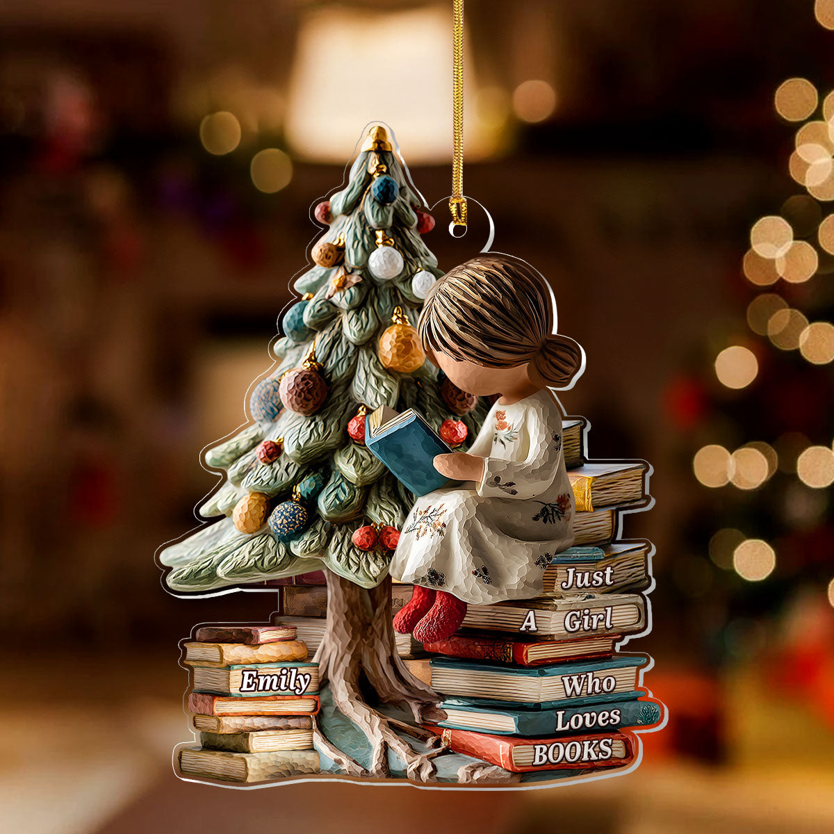 Merry Christmas My Book Lover - Personalized 1-Layer Acrylic Ornament
