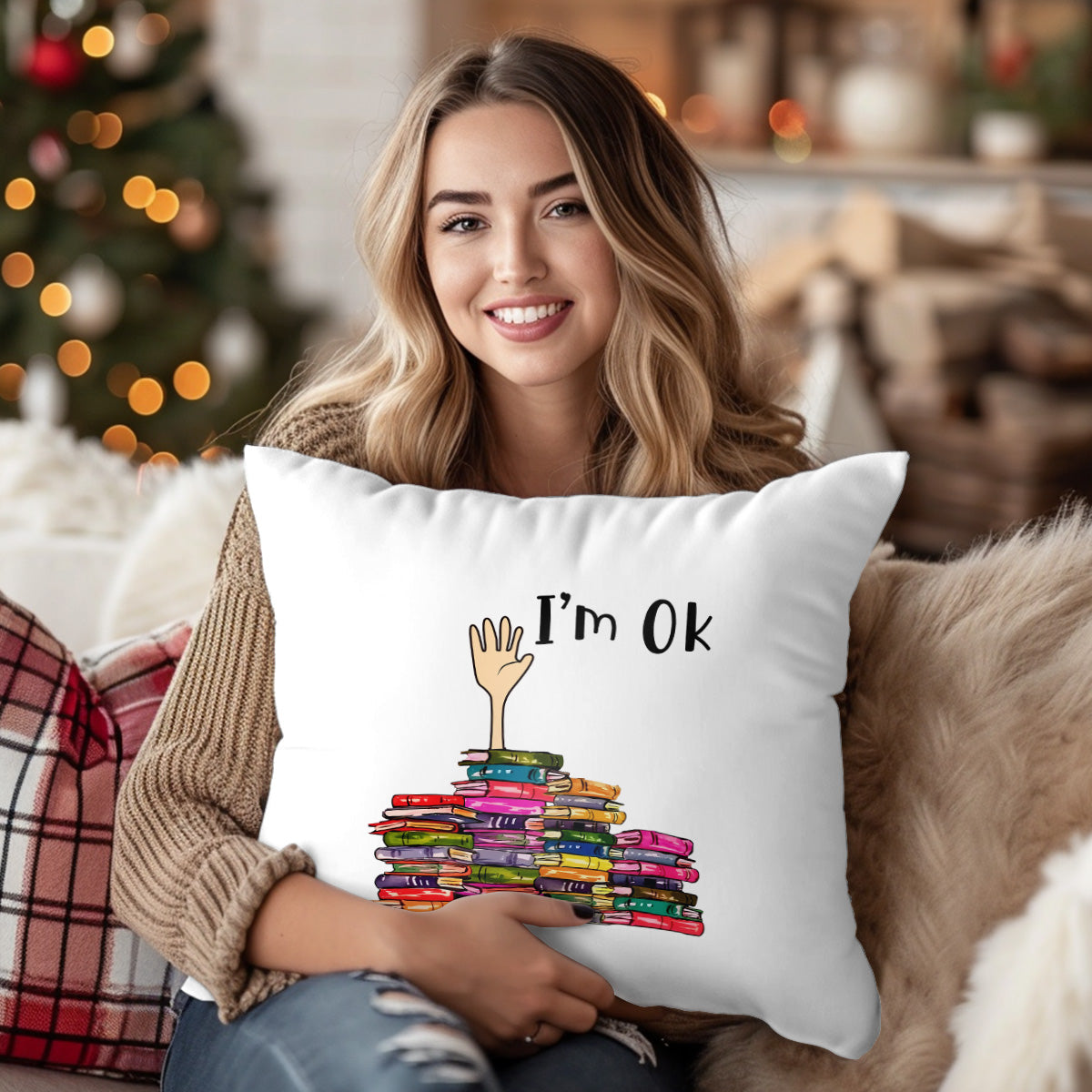 I'm OK It's Fine I'm Fine Everything's Fine Book Lovers Gift PILS21