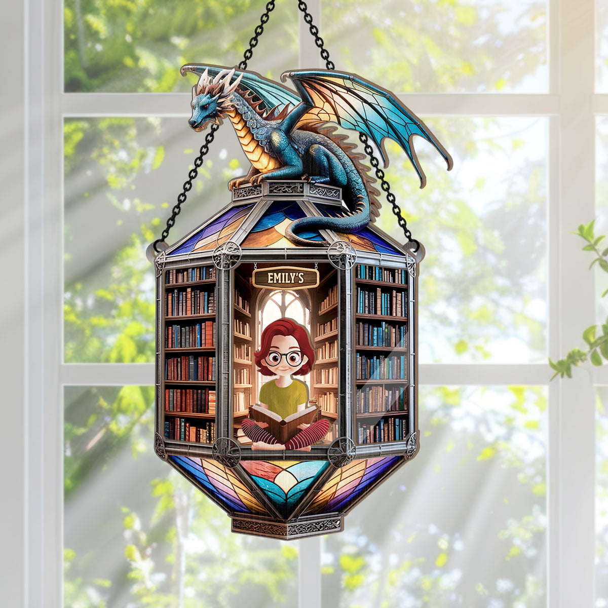 Legendary Ancient Library - Personalized Window Hanging Suncatcher