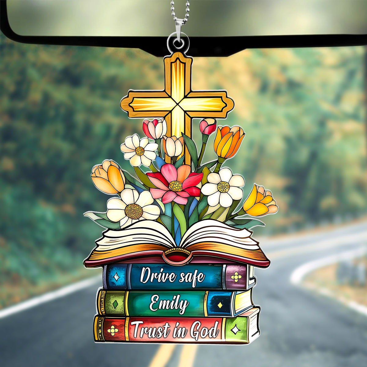 Trust In God - Personalized Car Acrylic Hanging Ornament