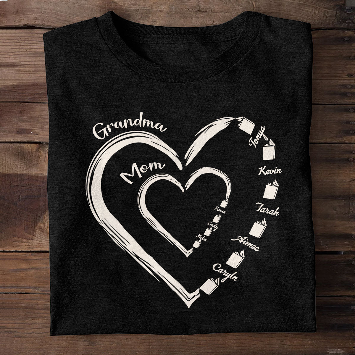 Mom's Grandma's Sweet Bookworms - Personalized Unisex T-shirt
