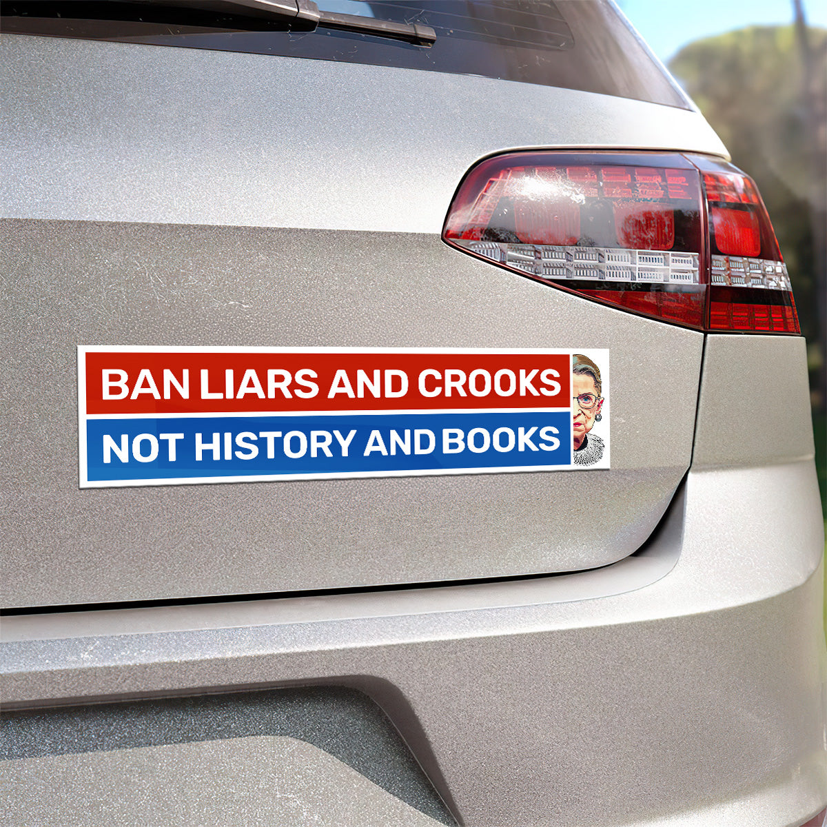 Ban Liars And Crooks Not History And Books - Car Bumper Sticker