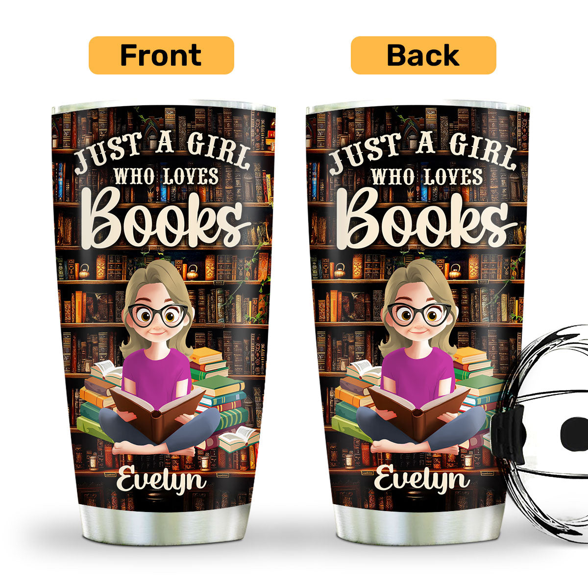 Just A Girl Who Loves Books - Personalized Stainless Steel Tumbler