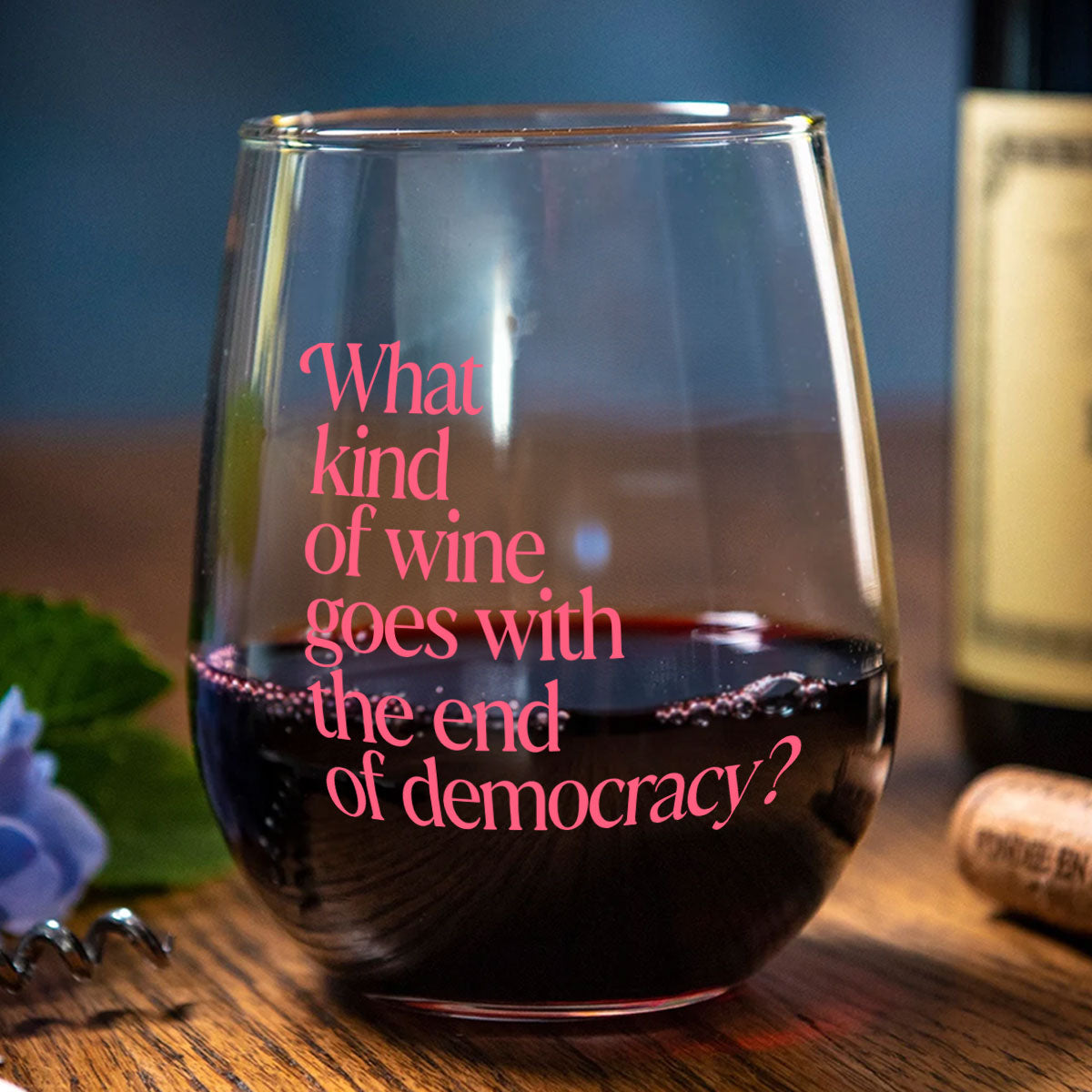 The End Of Democracy - Stemless Wine Glass