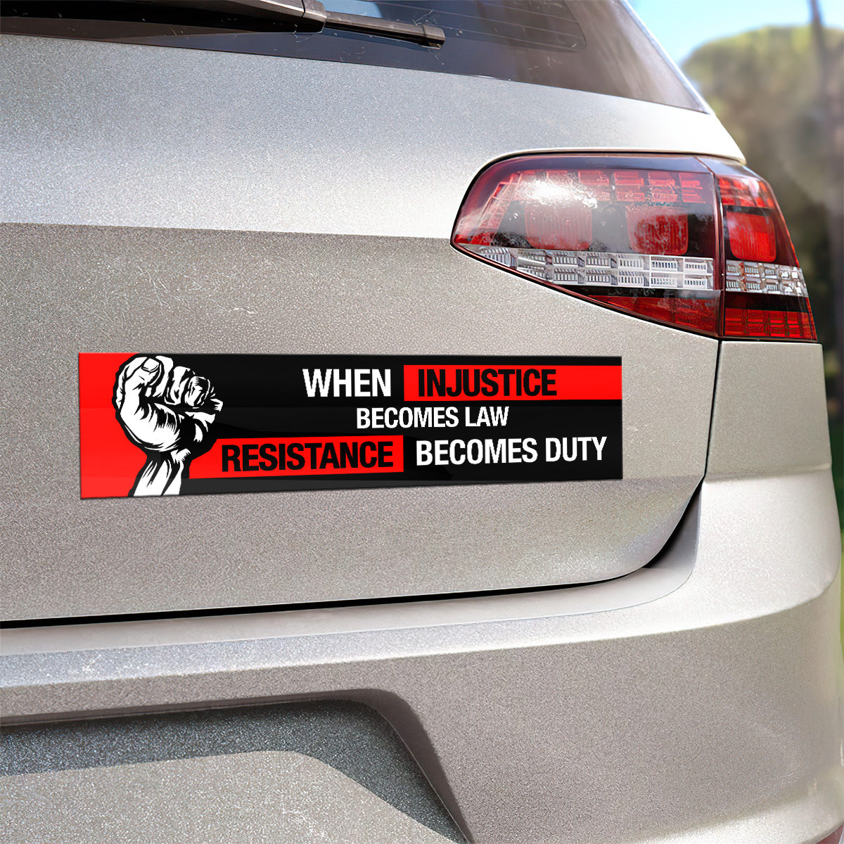 When Injustice - Car Bumper Sticker