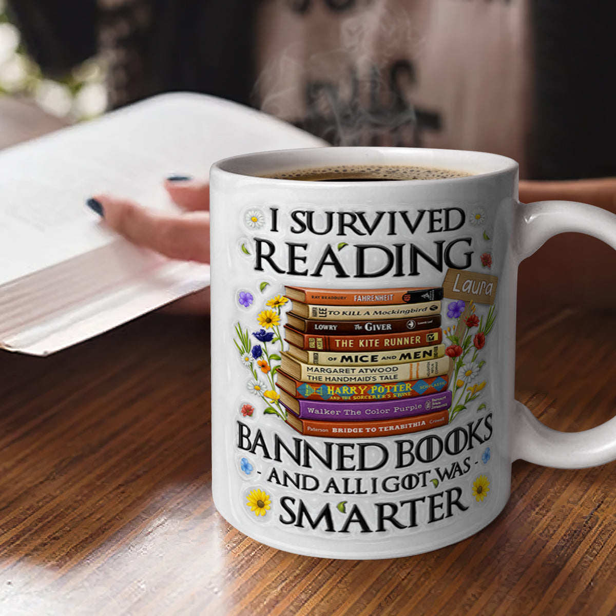 I Survived Reading Banned Books - Personalized Ceramic Coffee Mug