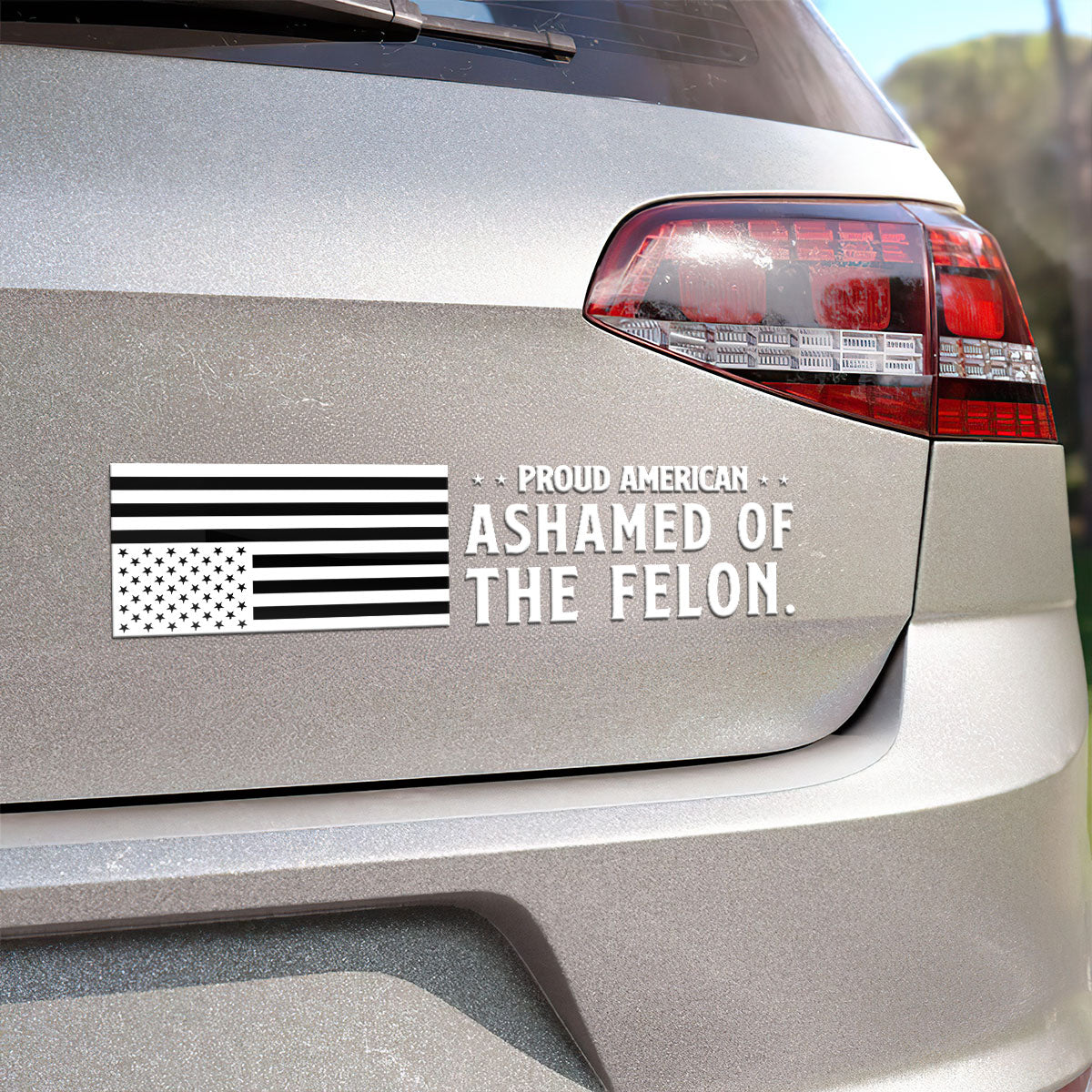 Proud American Ashamed Of The Felon - Car Bumper Sticker