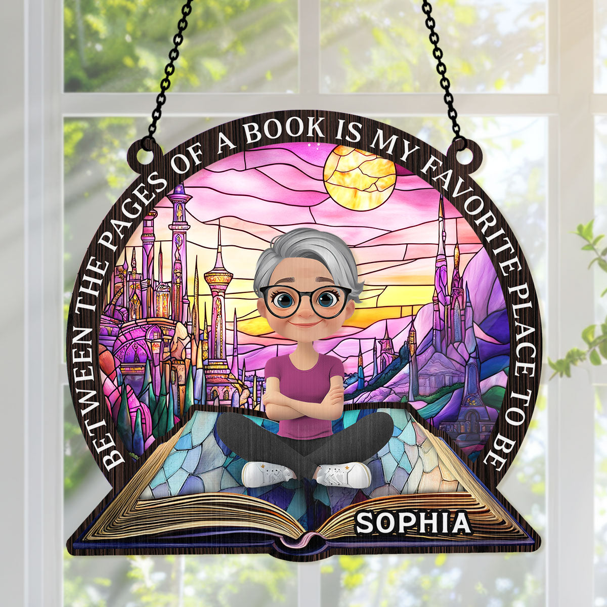 Between The Pages - Personalized Window Hanging Suncatcher