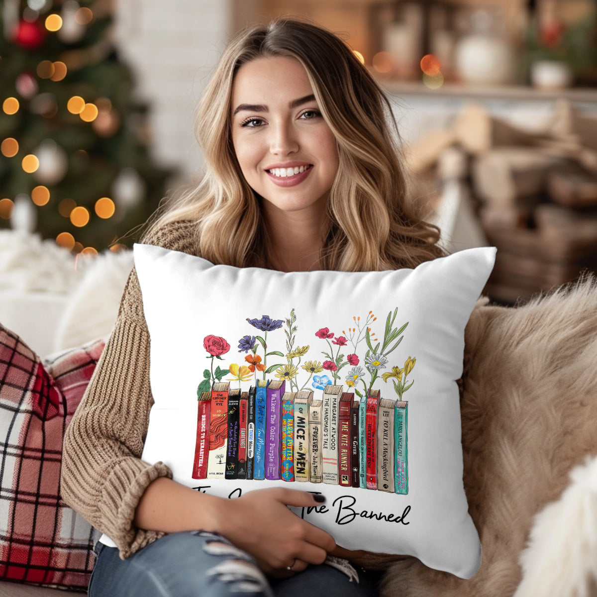 I'm With The Banned Flowers Book Lover Gift PIL185