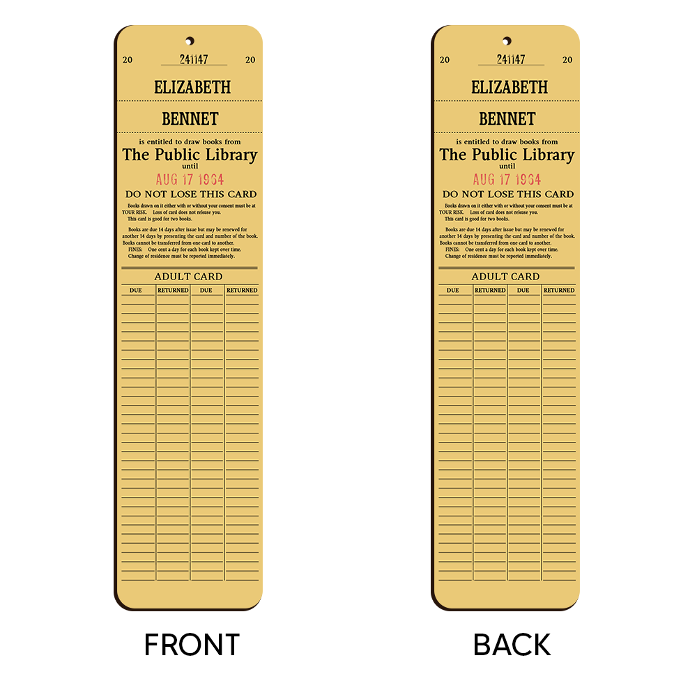 Custom Library Card - Personalized Wooden Bookmarks