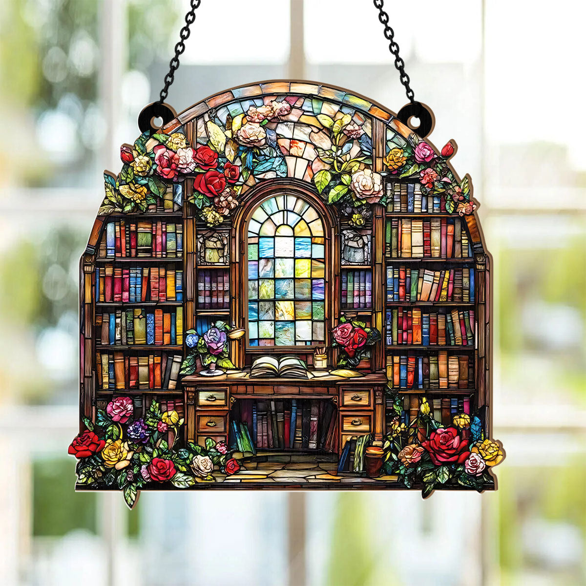 Literary Garden Of Rose - Acrylic Suncatcher