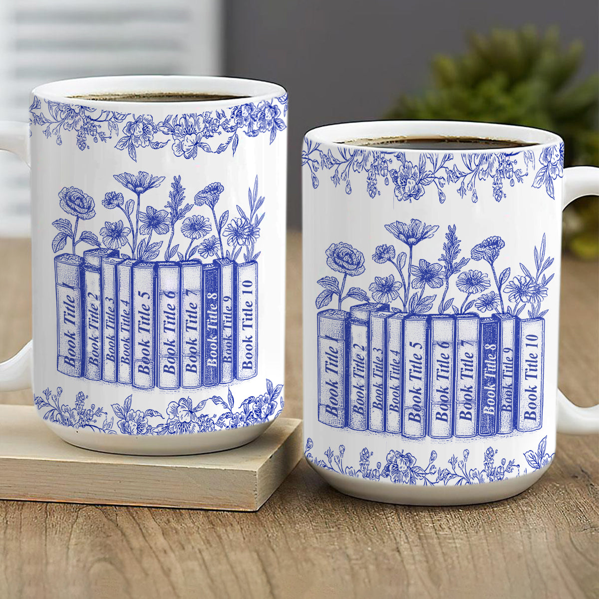 My Reading Companion Toile De Jouy - Personalized Ceramic Coffee Mug