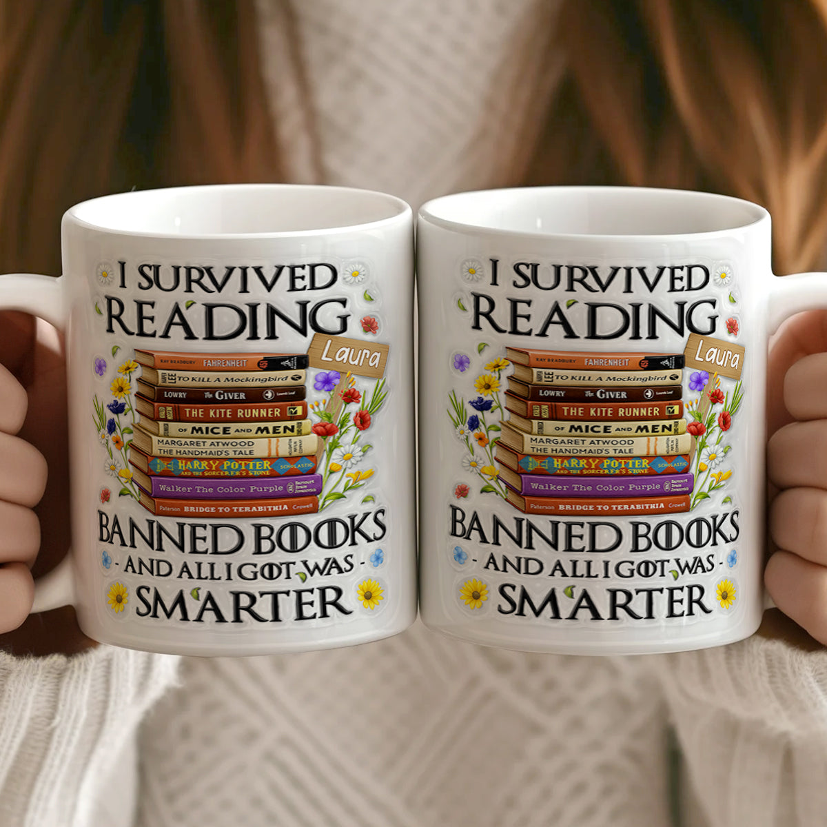 I Survived Reading Banned Books - Personalized Ceramic Coffee Mug