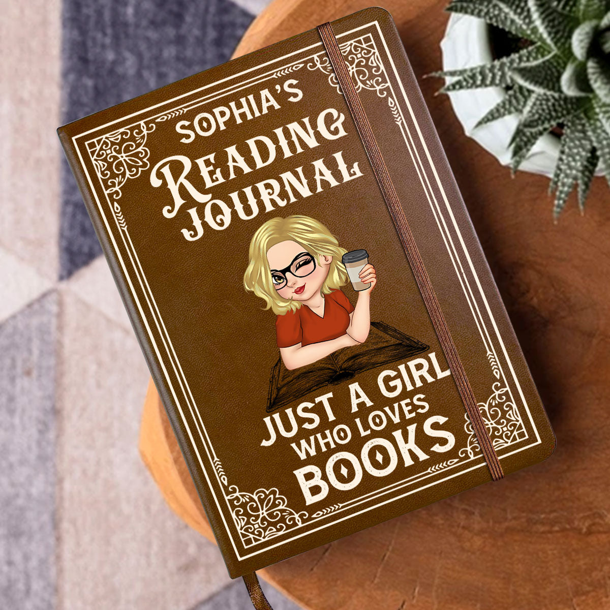 A Girl Who Loves Books Reading Journal - Personalized Leather Cover Notebook