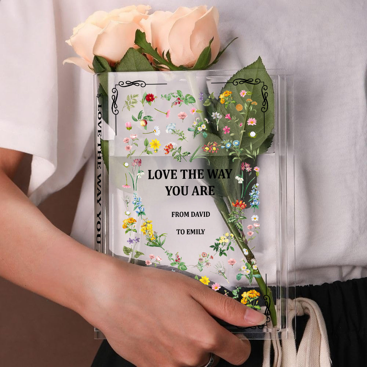 Love The Way You Are - Personalized Acrylic Book Vase