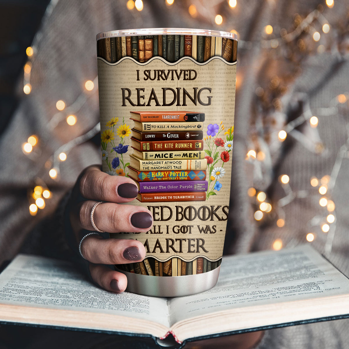 I Survived Reading Banned Books - Personalized Stainless Steel Tumbler