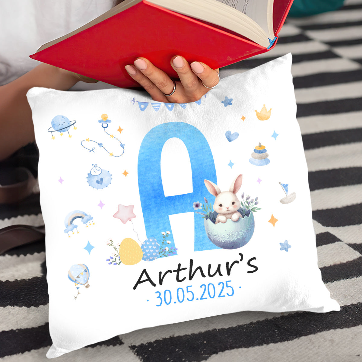 Newborn First Easter - Personalized Crystal Velvet Pillow